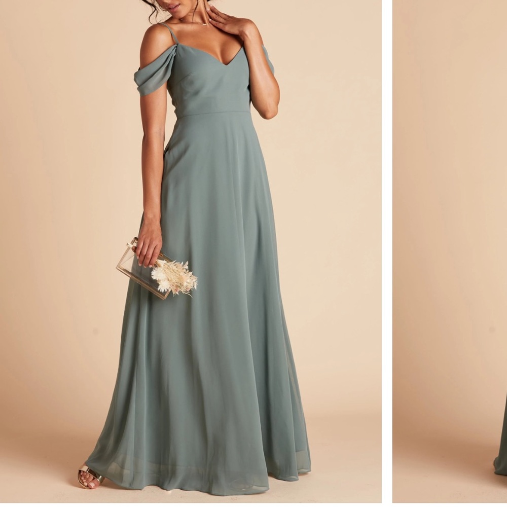 Birdy grey Devin convertible chiffon dress sea glass